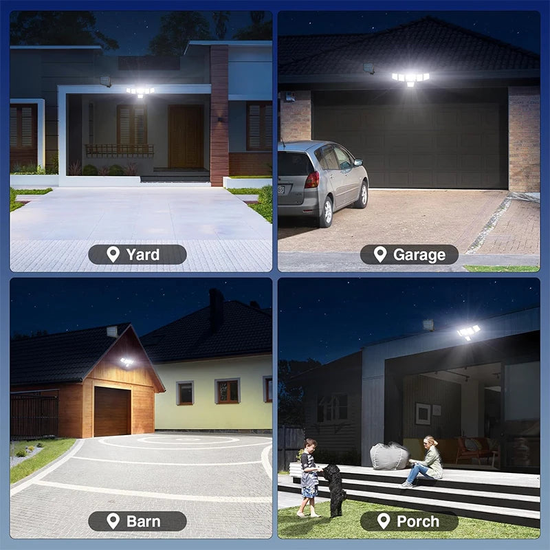 Solar Light Outdoor 496 LED Integrated Super Bright Motion Sensor Strong Power IP65 Waterproof 3 Working Modes Garden Wall Security Lights