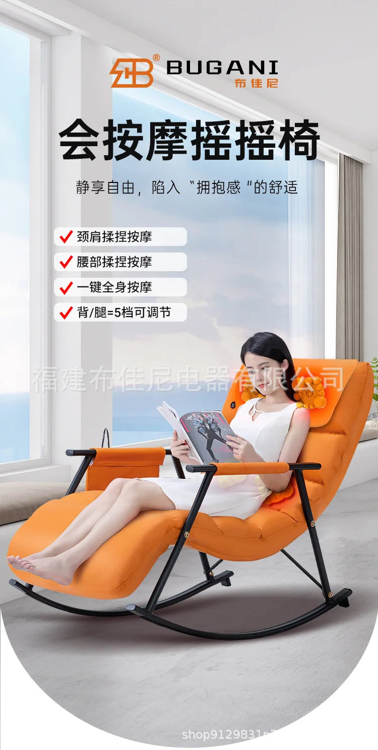 Massage Chair Rocking Recliner | Ergonomic Heated Seat – Orange & Ash Massage Chairs Tidesmit