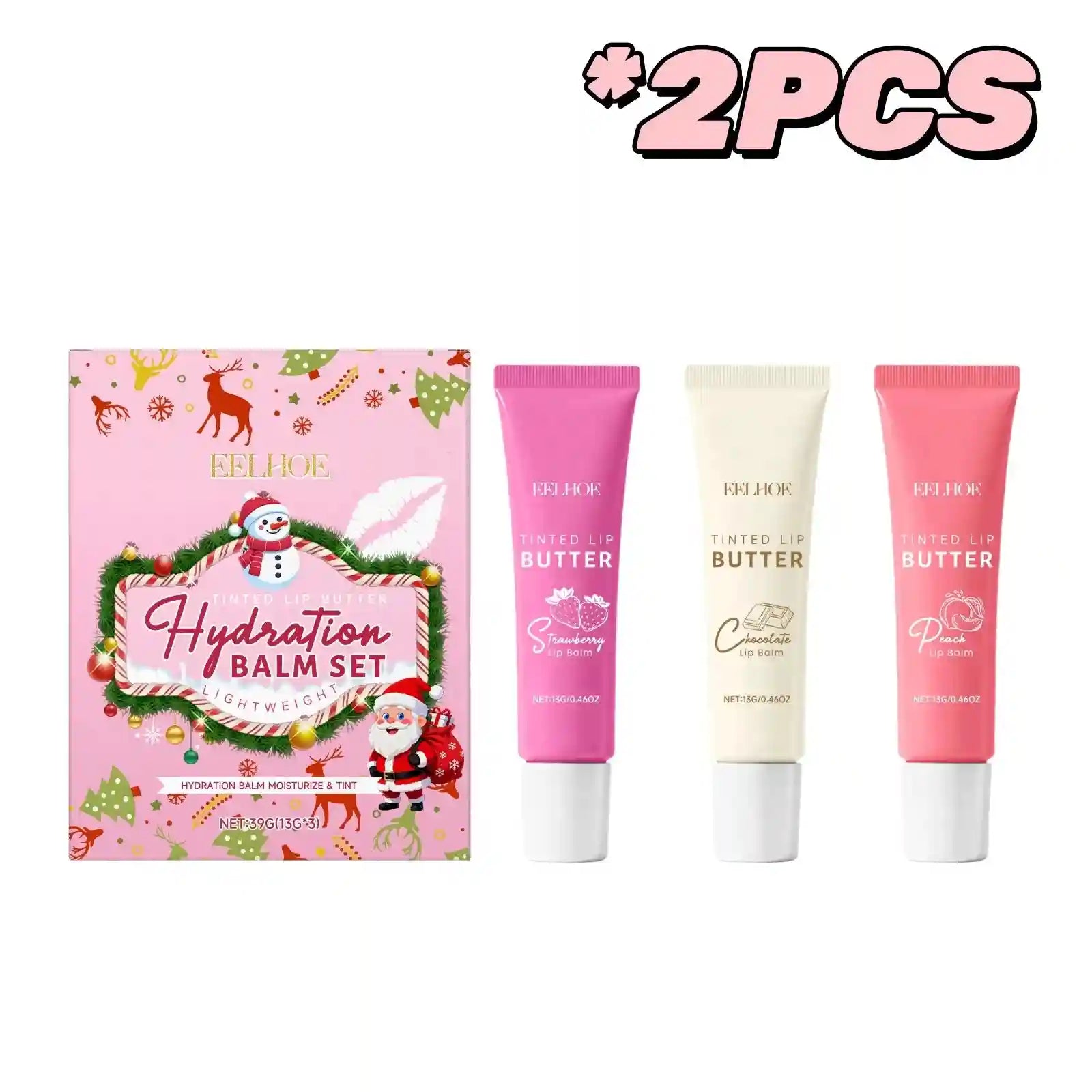 Hydrating Lip Care Set: Nourishing Long-Lasting Moisture Balm Treatment Lip Care 39g Boxed X2PCS Tidesmit
