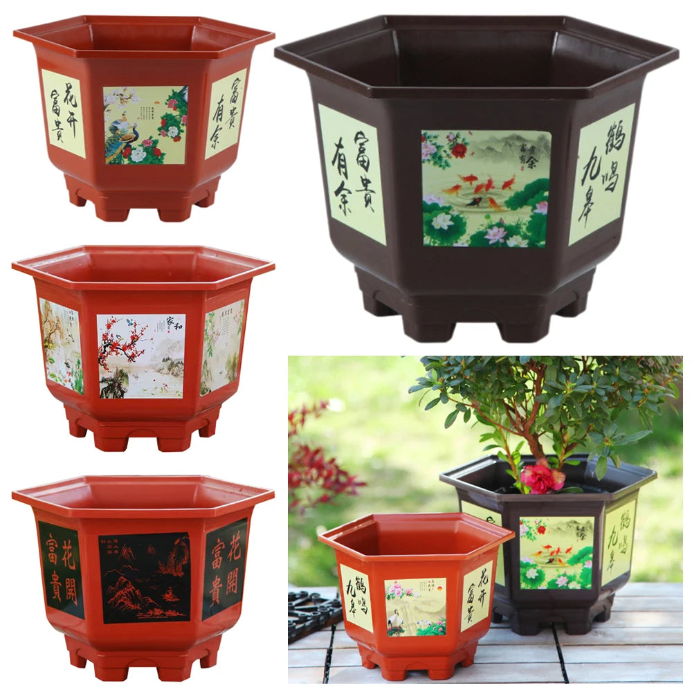 Durable Plastic Flower Pot Thickened Resin Potted Bonsai Garden Supplies Large-diameter Hydroponic Planter
