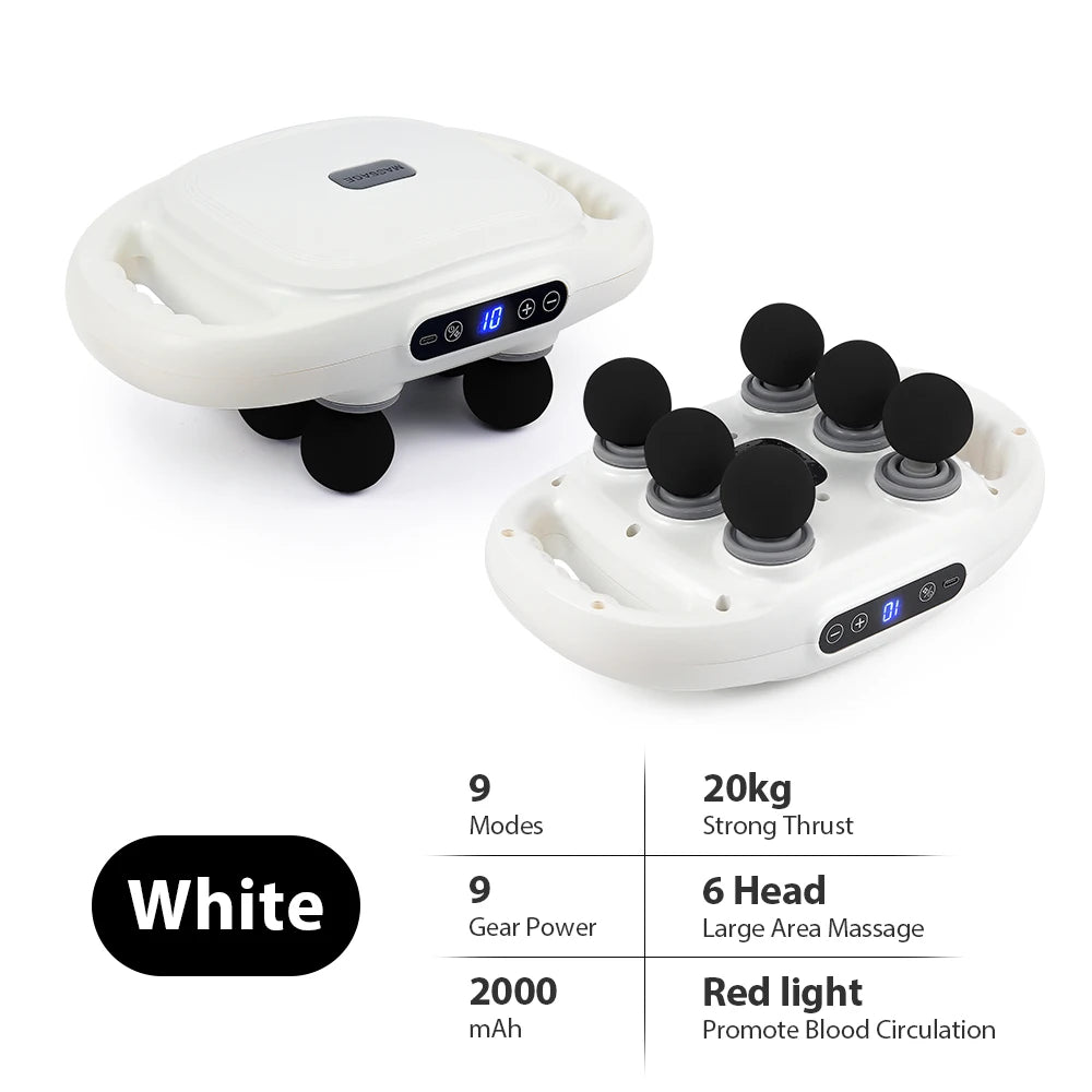 Deep Tissue Massage Gun with 66 Interchangeable Heads by Tidesmit Relaxation Treatment White Tidesmit