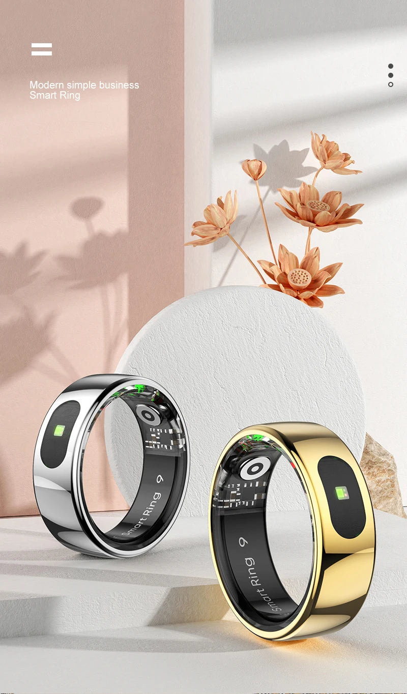 R08 Smart Ring with Charging Case Men Women Health and Sleep Monitor Heart Rate Monitoring 5ATM Waterproof Multi Sport Mode