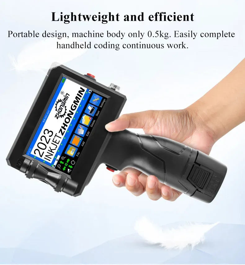 ZM-Z20 25.4mm Handheld Inkjet Printer for Text QR Barcode Batch Number Logo Date Label Coding Machine Portable Mini Printer