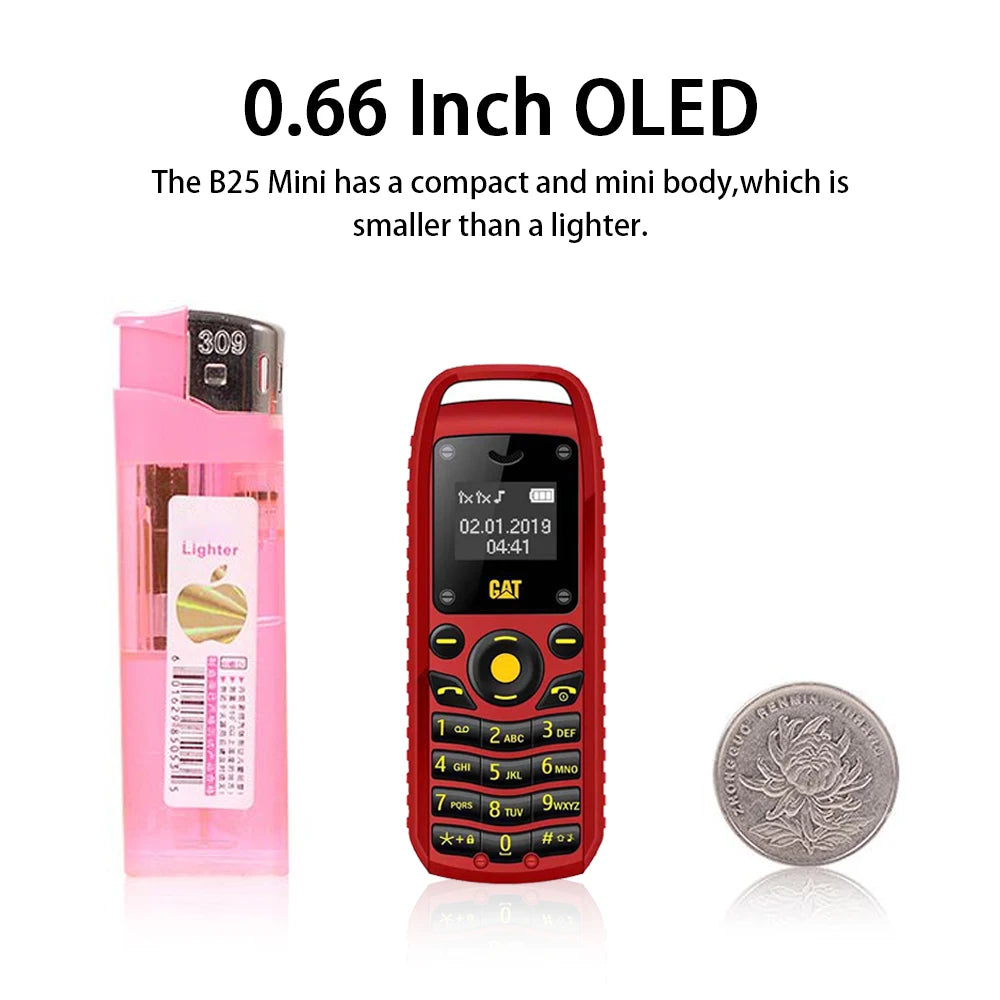 UNIWA Super Mini 0.66 Inch 2G Mobile Phone B25 Wireless Bluetooth Earphone hand free Headset Unlocked Cellphone Dual SIM Card