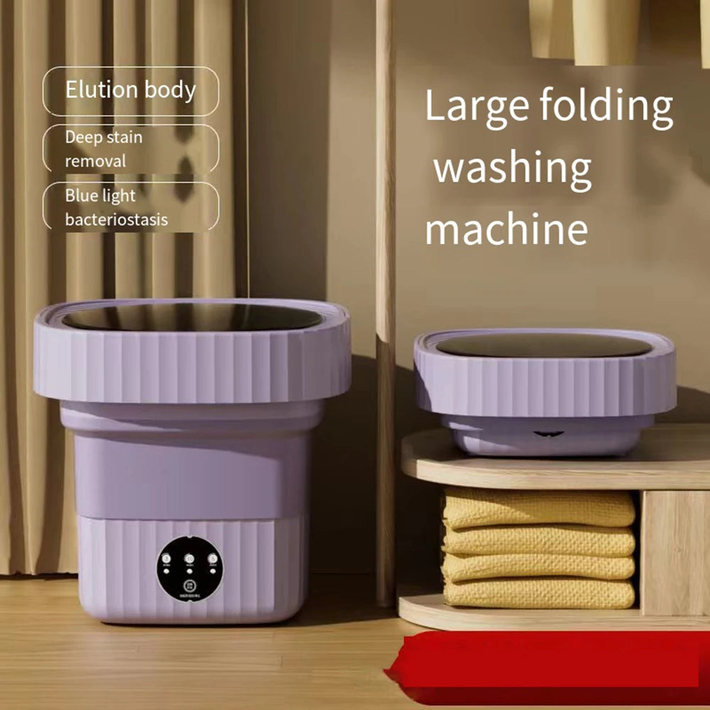 Tidesmit 11L ultrasonic portable folding washing machine with integrated spin dryer bucket for travel and laundry