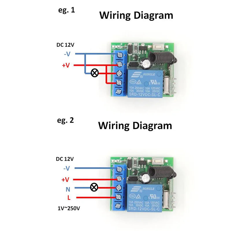 433Mhz Wireless Remote Switch Relay Kit - 12V Reliable Home Automation Tidesmit