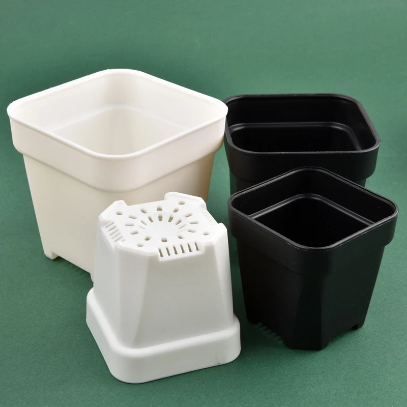 High Quality Thicken Flower Pots Succulents Plant Square Flowerpots Nursery Grow Container Cactus Pot & Planter Garden Supplies