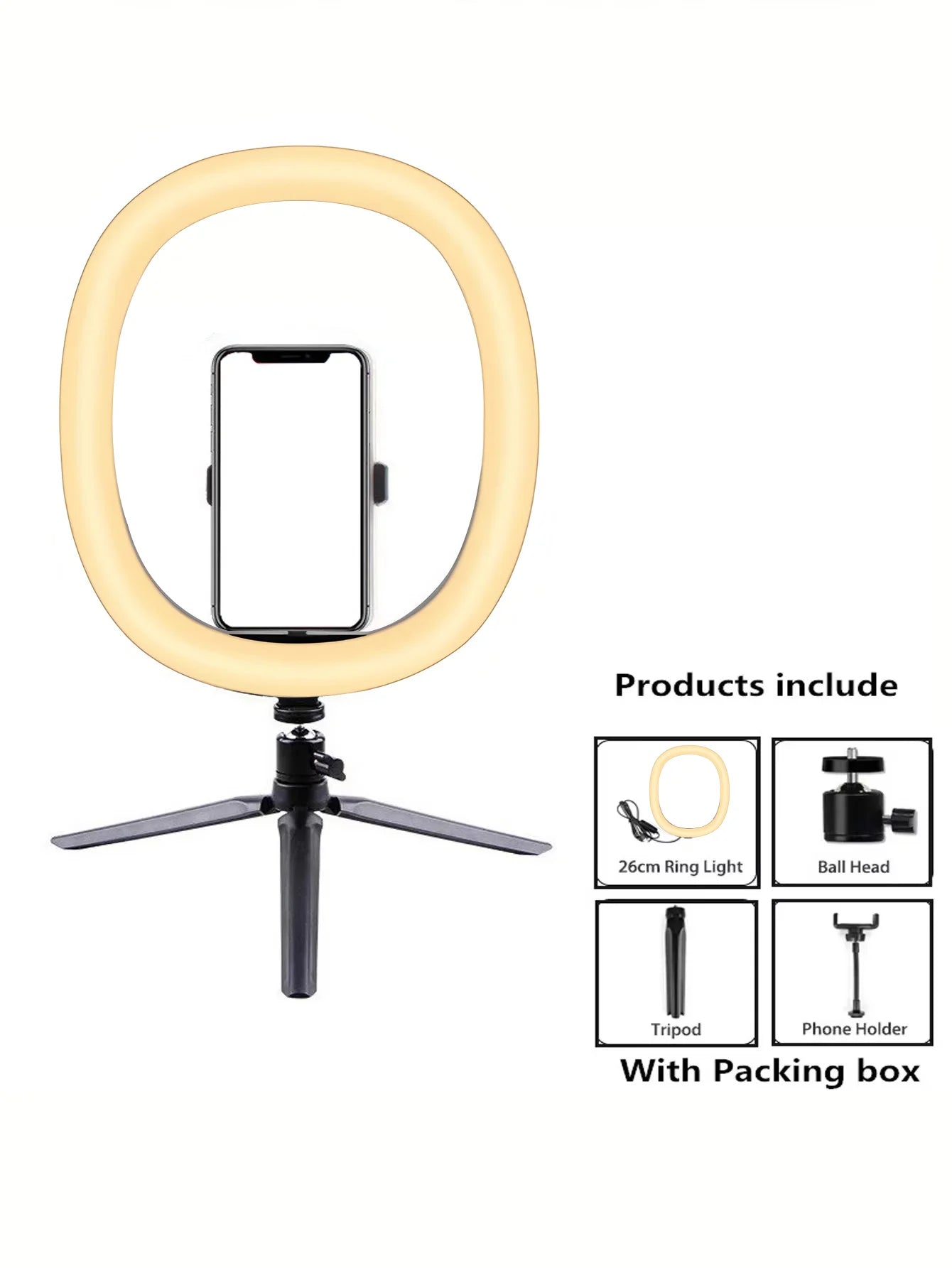 10 Inch LED Ring Light with Tripod for Content Creation - Tidesmit black Tidesmit