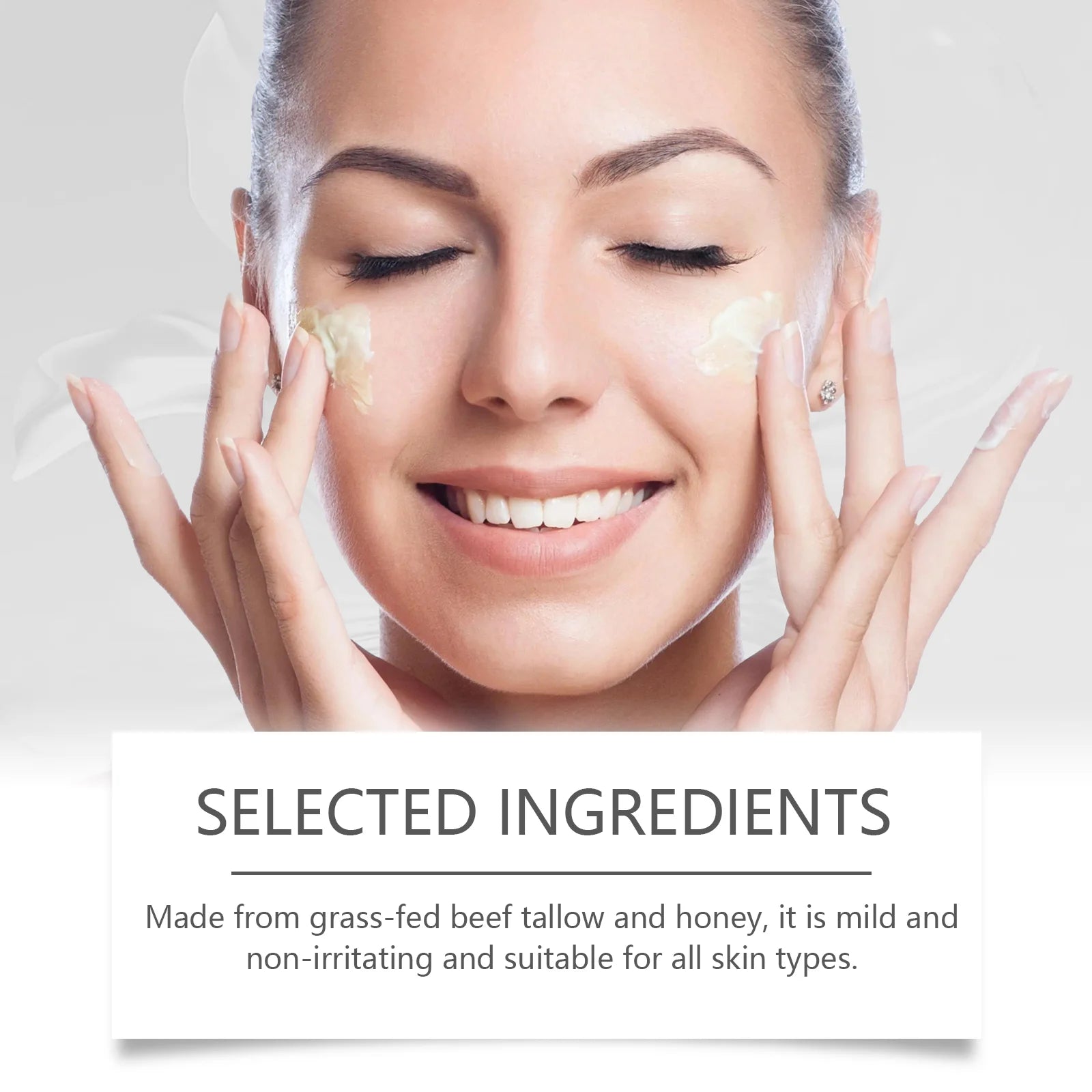 Beef Tallow Face Cream Moisturizing Dry Skin Firming Increase Elasticity Fade Fine Lines Smoothing Repair Nourishing Face Cream
