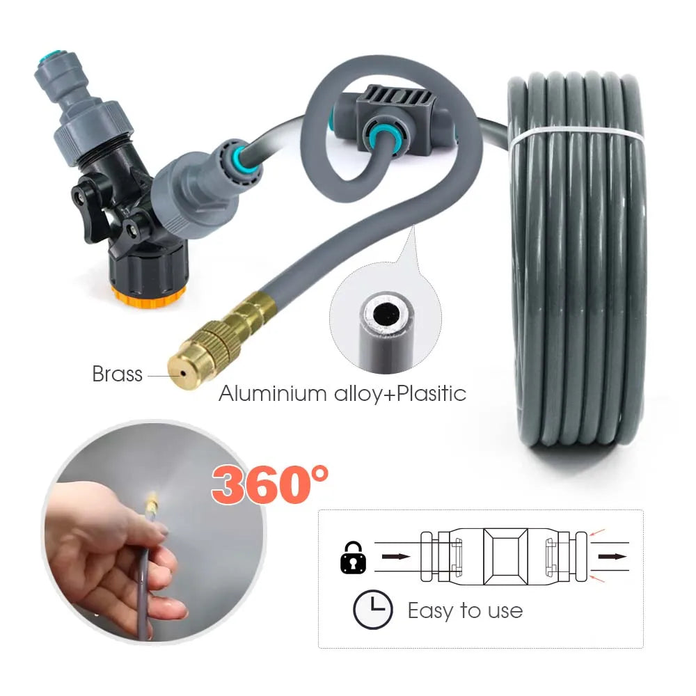 Gardening Intelligent LCD Dual Zone Independent Water Timer Atomization Cooling System Kit Courtyard Automatic Watering Program