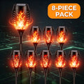 6/8/12 packSolar Torch Lights with warm Flickering Flame, Waterproof Outdoor Halloween Decorations for Garden Yard Path, Spooky Holiday Landscape Lighting for Haunted House Atmosphere, 51cm Solar Powered Stake Lights, 12cm Wi