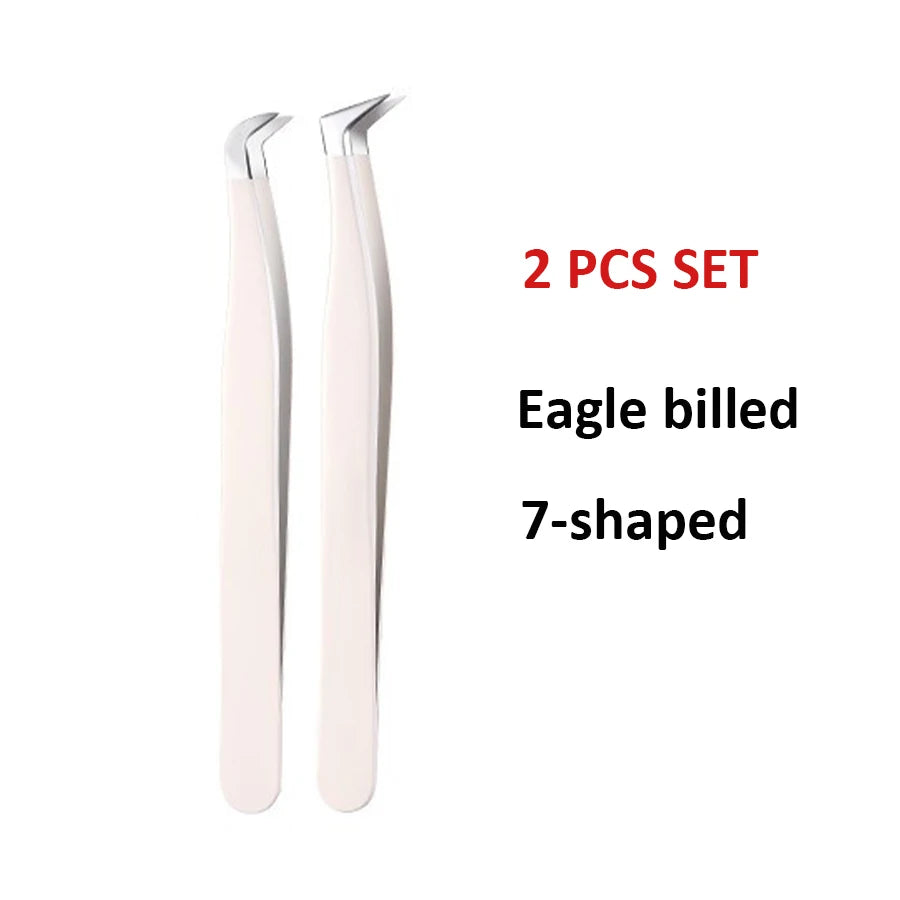 Eyelash Tweezers Precision Tool - Stainless Steel Crafting Tidesmit False Eyelashes 2 PCS A Tidesmit
