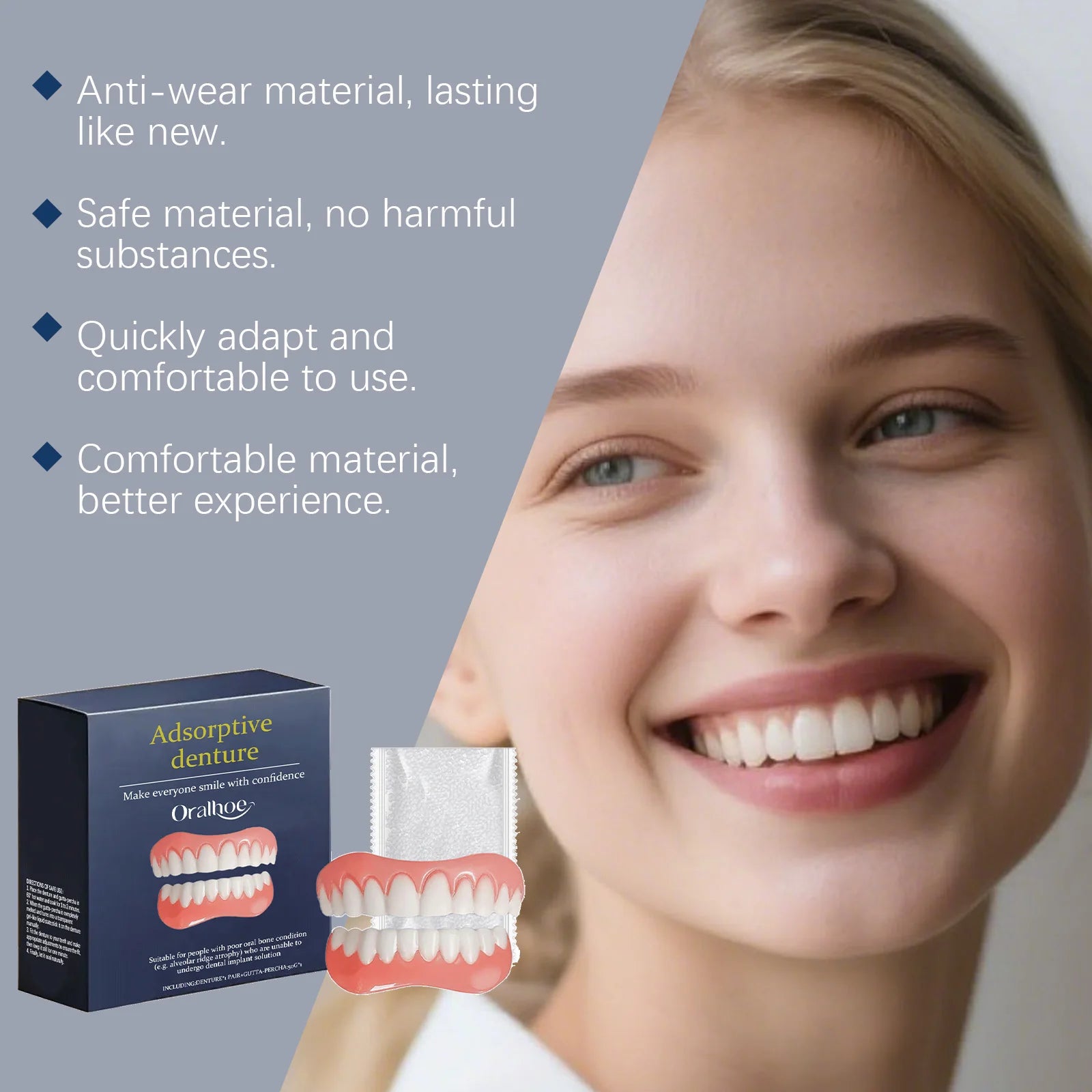 Denture Decoration Set - Daily Decoration for Oral Cavity & Teeth, Comfortable Fit for Dentures, Reveals Natural Smile
