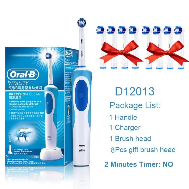 Tidesmit Oral B electric toothbrush with inductive charging base and extra brush head for 3D white teeth cleaning