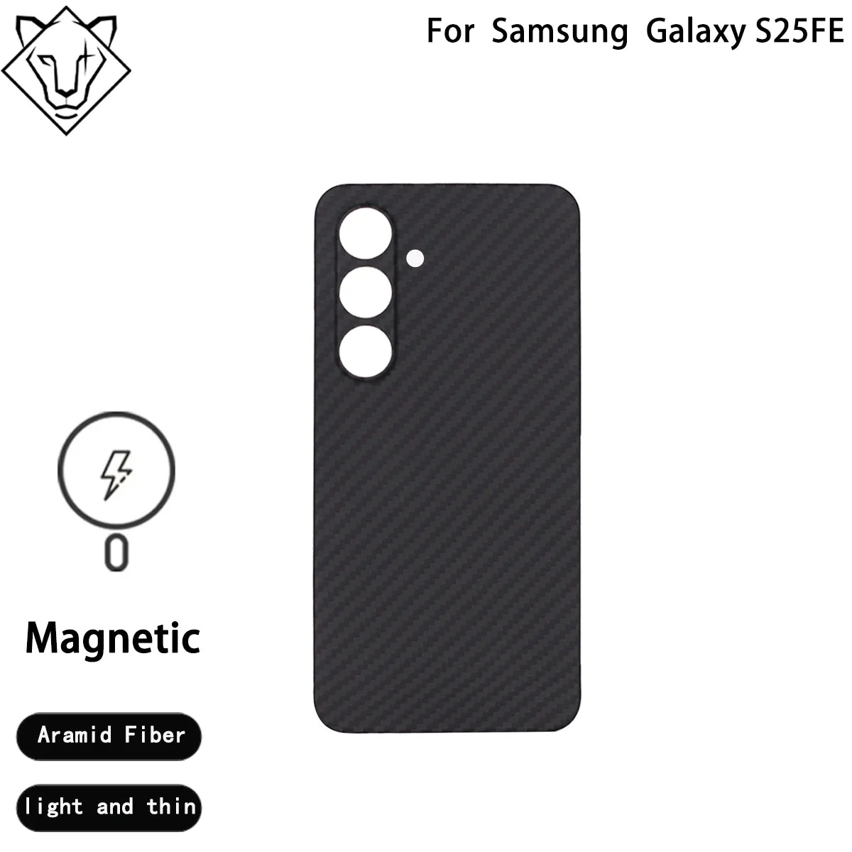 Samsung Galaxy S25 FE Aramid Fiber Case: Slim Military-Grade Protection 1500D Fine Hole M CN Tidesmit