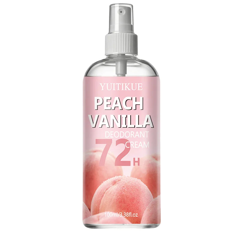Tidesmit Peach Vanilla 72H long lasting deodorant spray for effective foot and shoe odor elimination and freshness