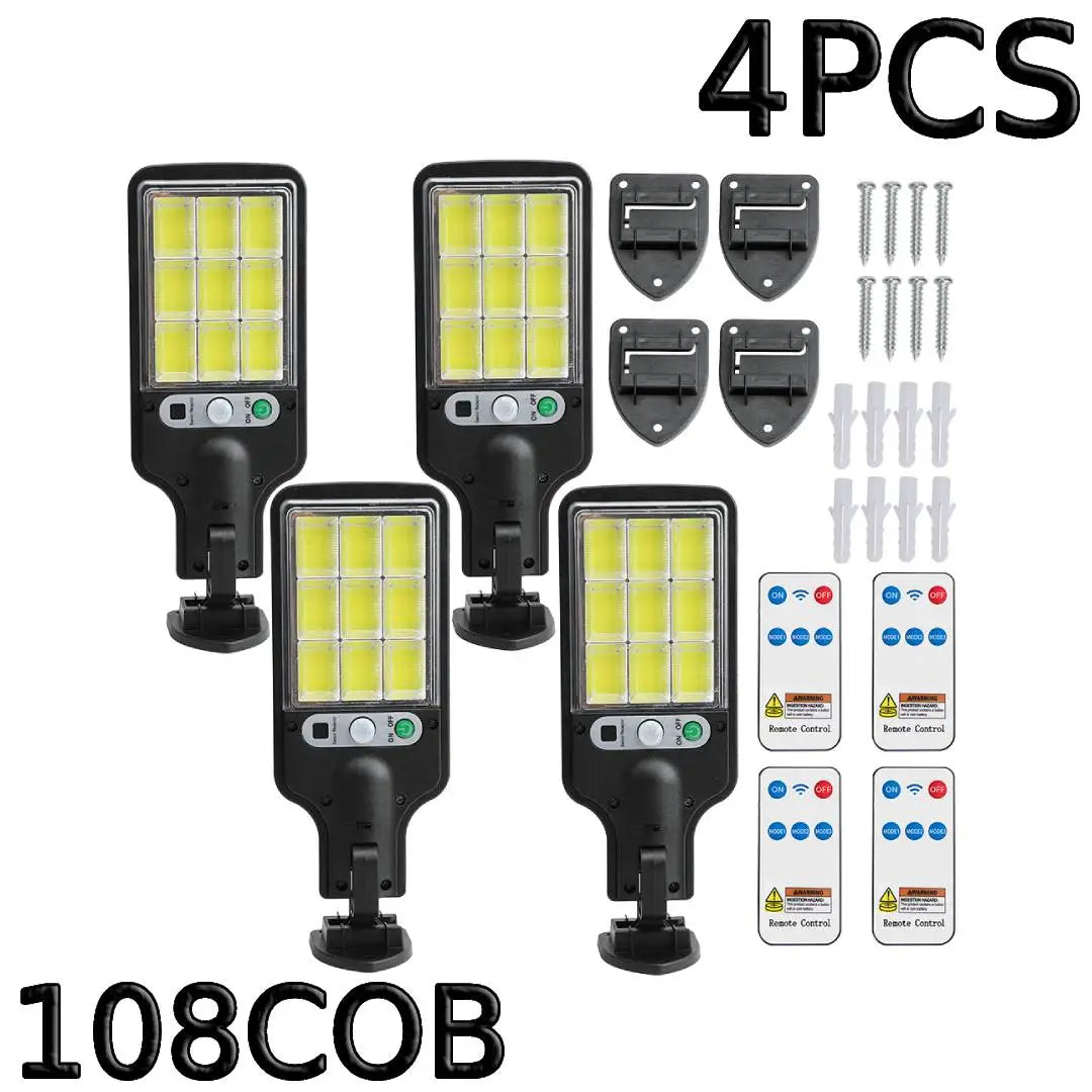 9000 Lumens Super Bright Solar Street Lamp Outdoor Garden Security LED COB Path Light Waterproof With Motion Sensor Remote Night Lights