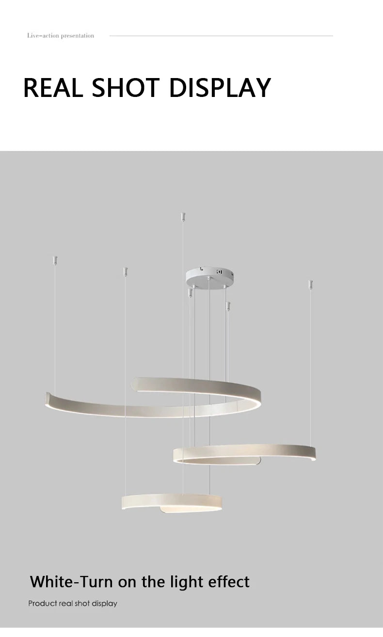 Modern LED Ring Ceiling Chandelier 60cm Black - Minimalist Decor Tidesmit
