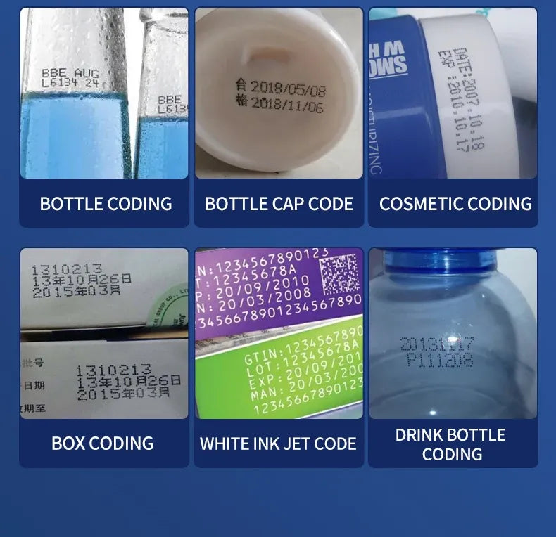 Manufacturer Direct Sales High-speed Touch Screen 6-line Small Character Inkjet Printer QR Code Production Date Barcode Printer