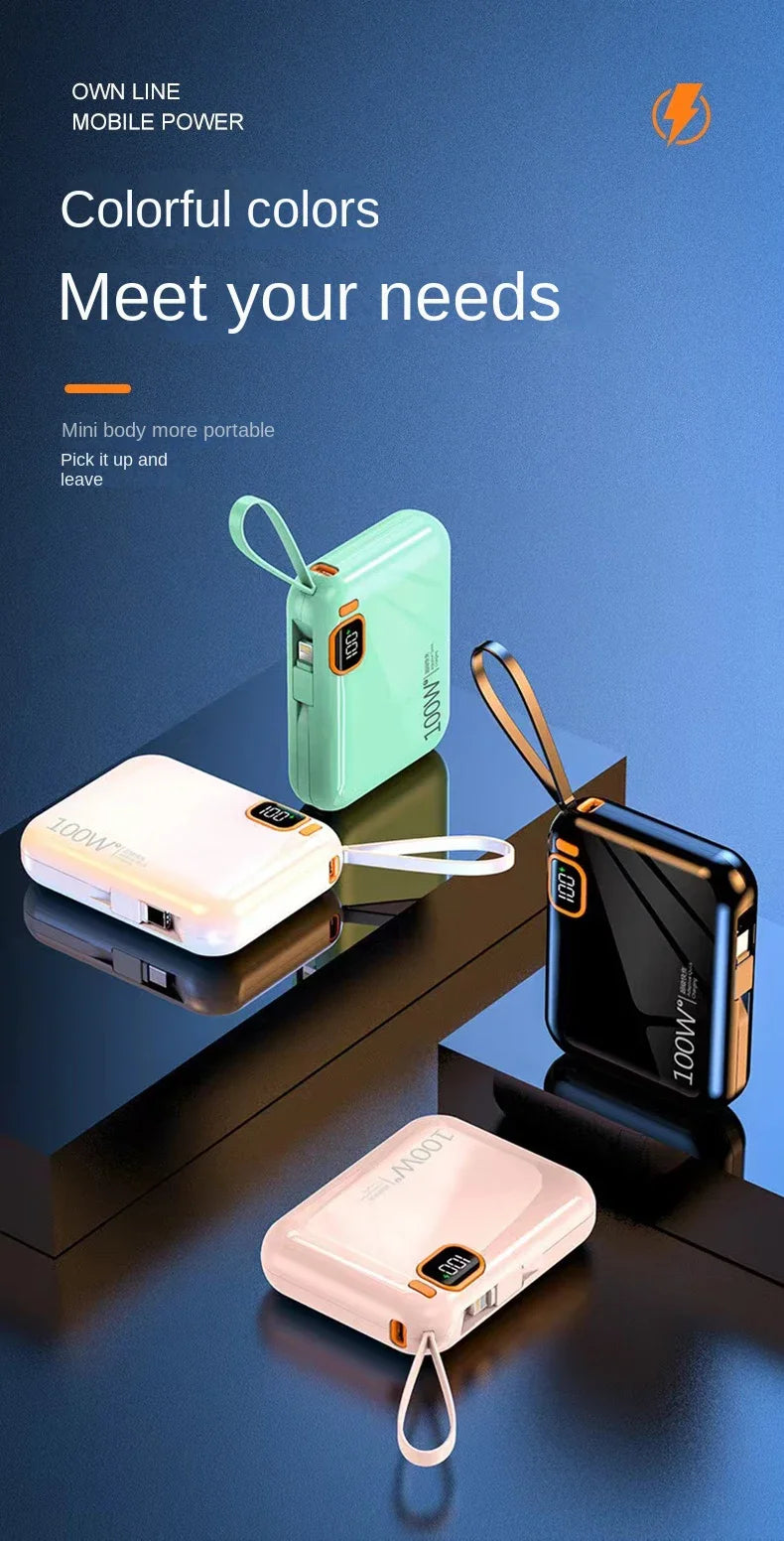 Tidesmit 50000mAh Fast Charging Power Bank with Detachable Cable Tidesmit