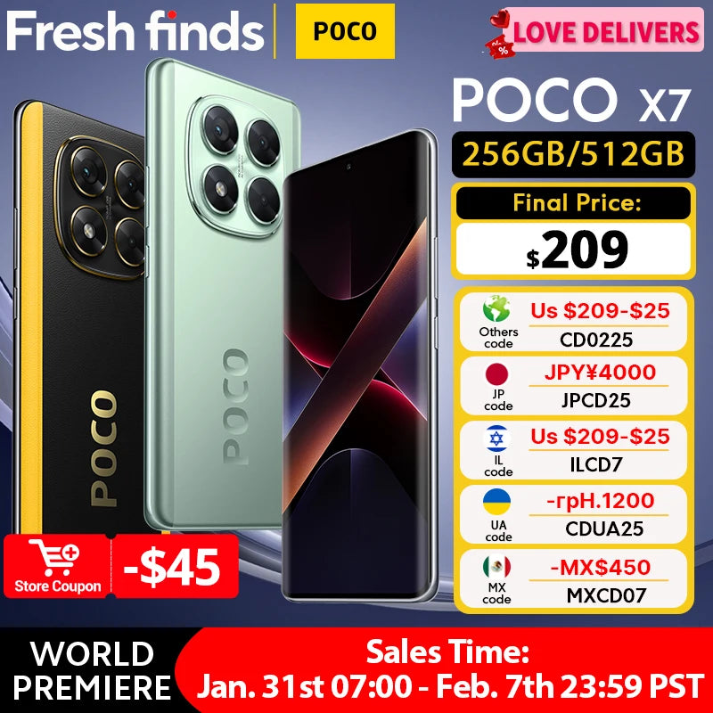 POCO X7 5G Smartphone | 12GB 512GB 120Hz AMOLED Display Black AE Tidesmit