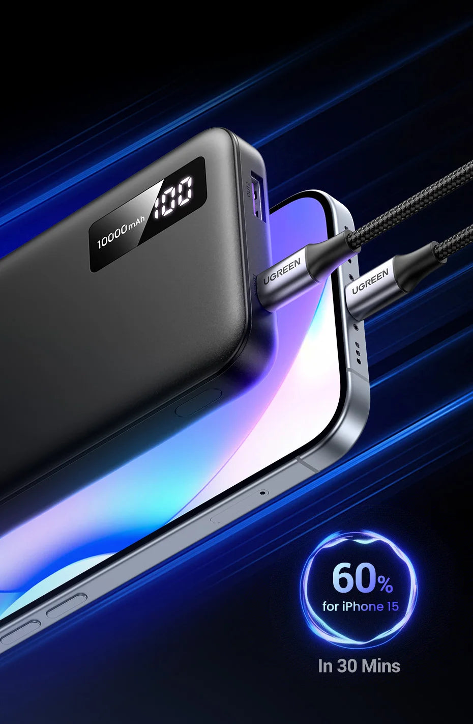 Tidesmit 10000mAh Portable Power Bank, 22.5W USB-C Fast Charging Tidesmit
