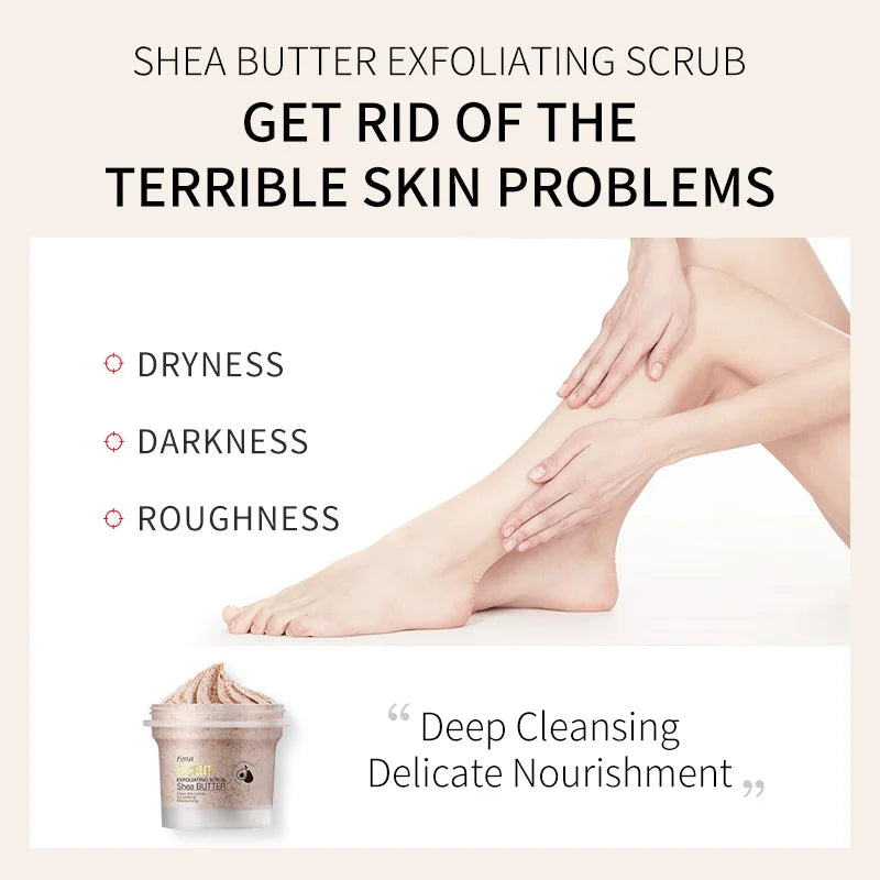 Shea Butter Body Scrub – Natural Exfoliating Skin Polish 100g Scrubs Treatments Tidesmit