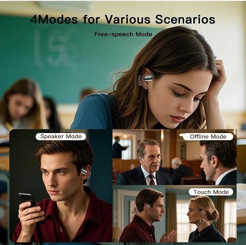 Tidesmit AI Translating Earbuds: 144 Languages Real-Time Touch Screen Tidesmit