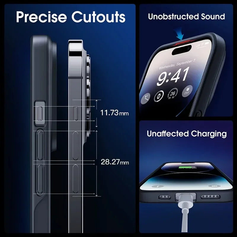 Magnetic iPhone Case with Wireless Charging & Military-Grade Drop Protection Tidesmit