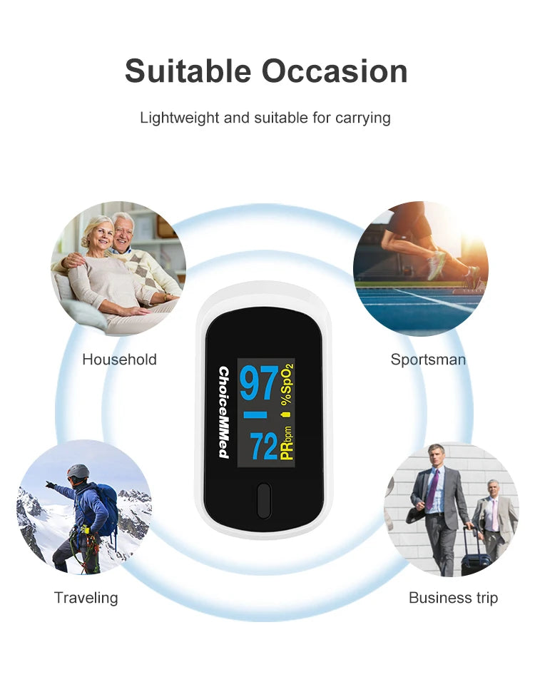 ChoiceMMed Medical Finger Pulse Oximeter Blood Oxygen Saturation Meter Heart Rate Monitor Child Pulse Oxiometer OLED Oximetro