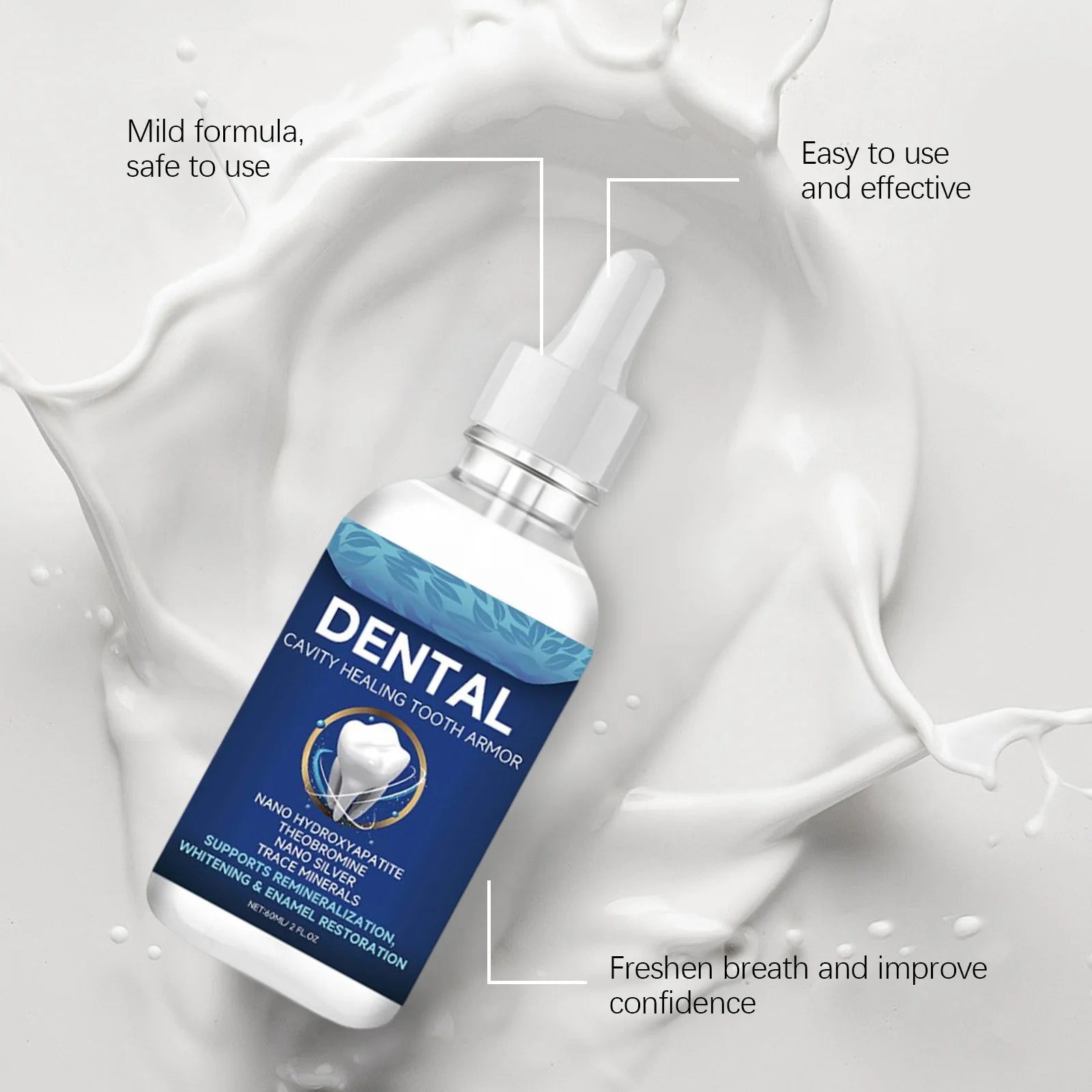 Tidesmit teeth whitening serum 60ml for deep cleaning, plaque removal, and lasting fresh breath