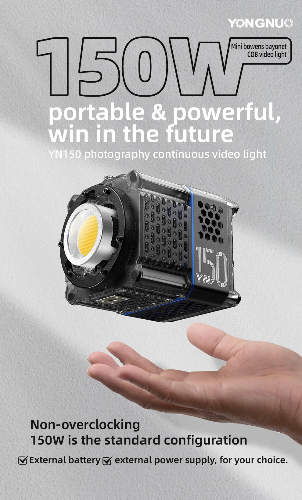 Portable 150W COB LED Video Light – Adjustable Color Temperature Kit Tidesmit