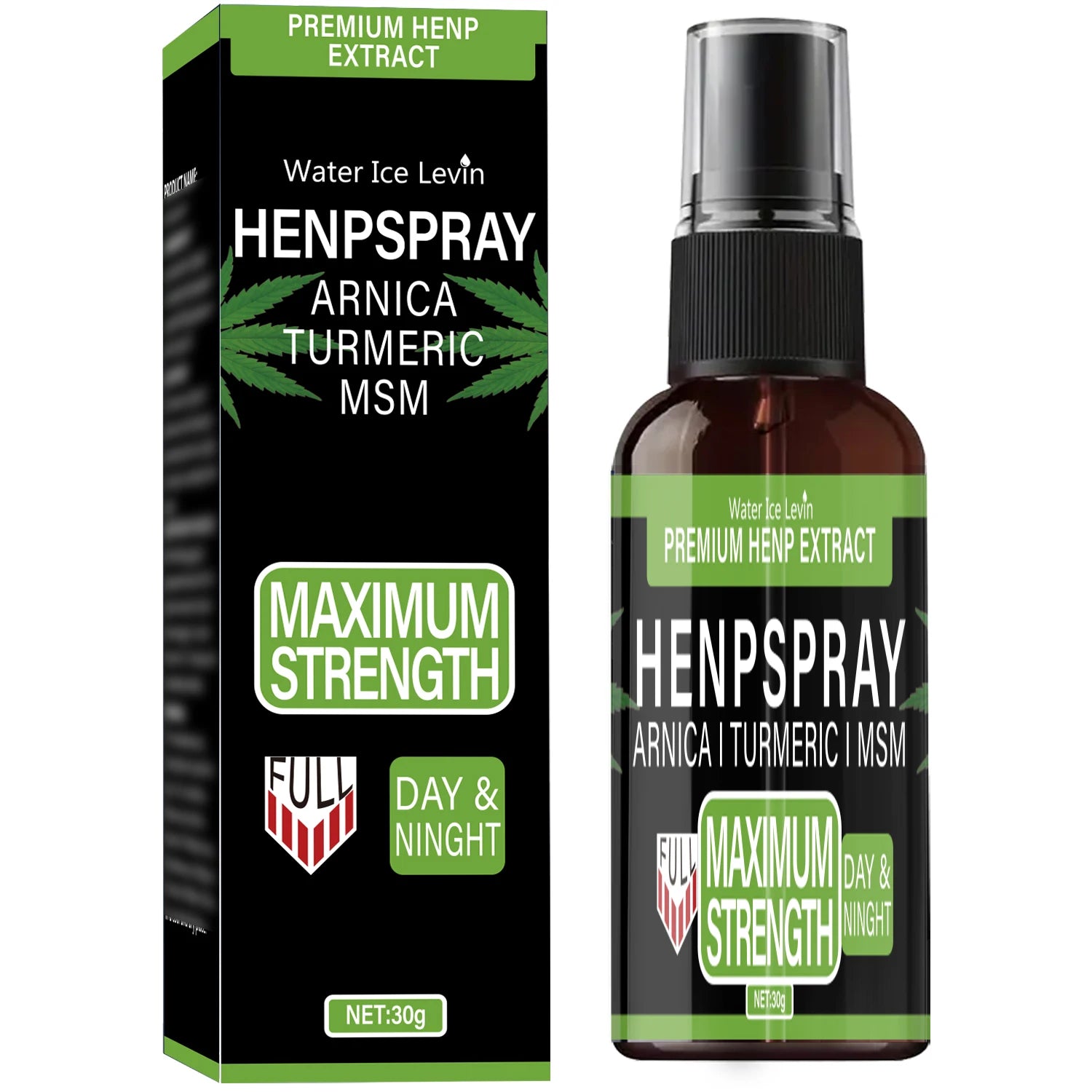 Hemp Spray Cream: Premium Hemp Extract+Arnica+Turmeric, Maximum Strength, Light Texture, Moisturizes for Elastic Skin