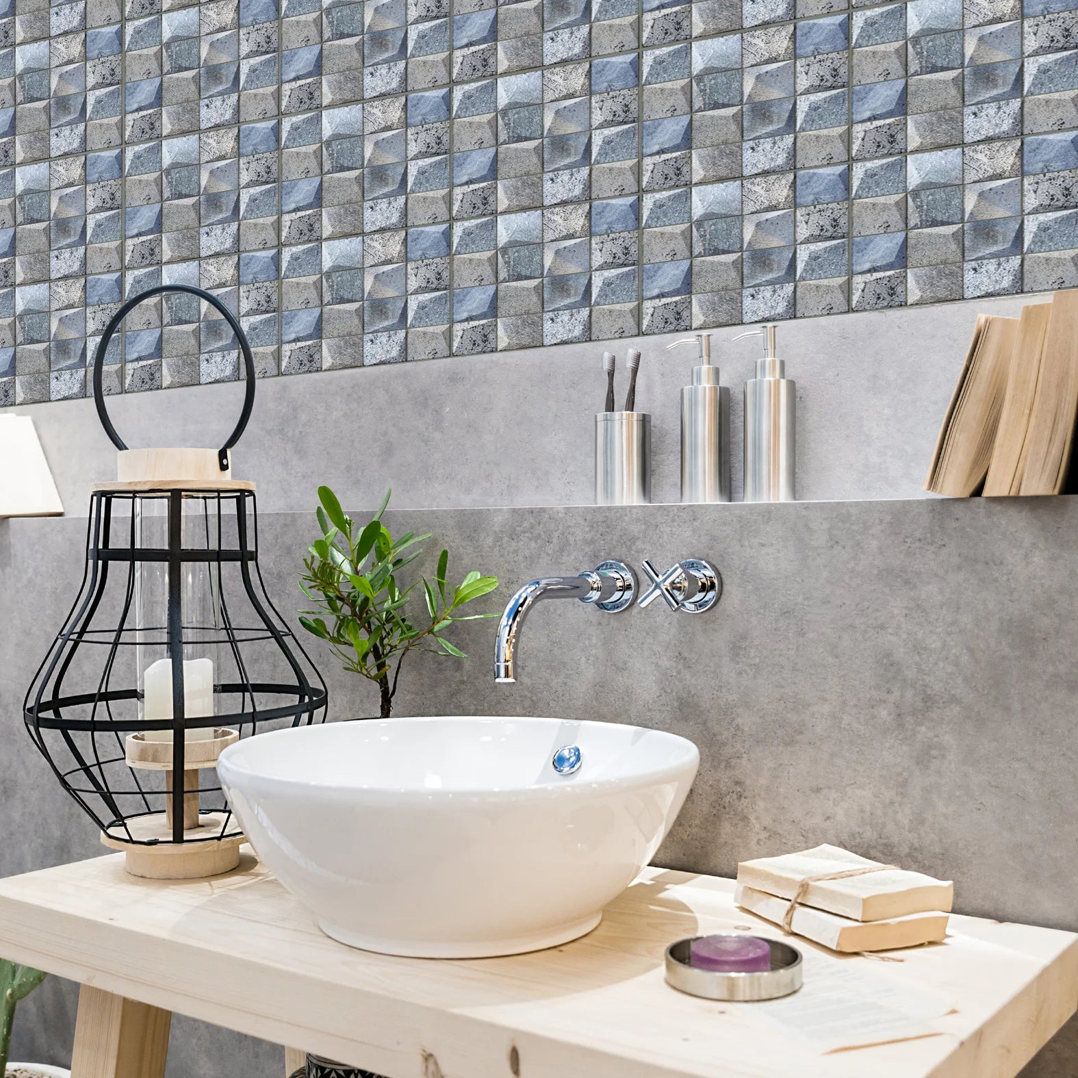 5/10Pcs Peel and Stick Tile Backsplash Thicker Design Marble Tiles 12"X12" Stick on Backsplash Self Adhesive Tiles for Any Room