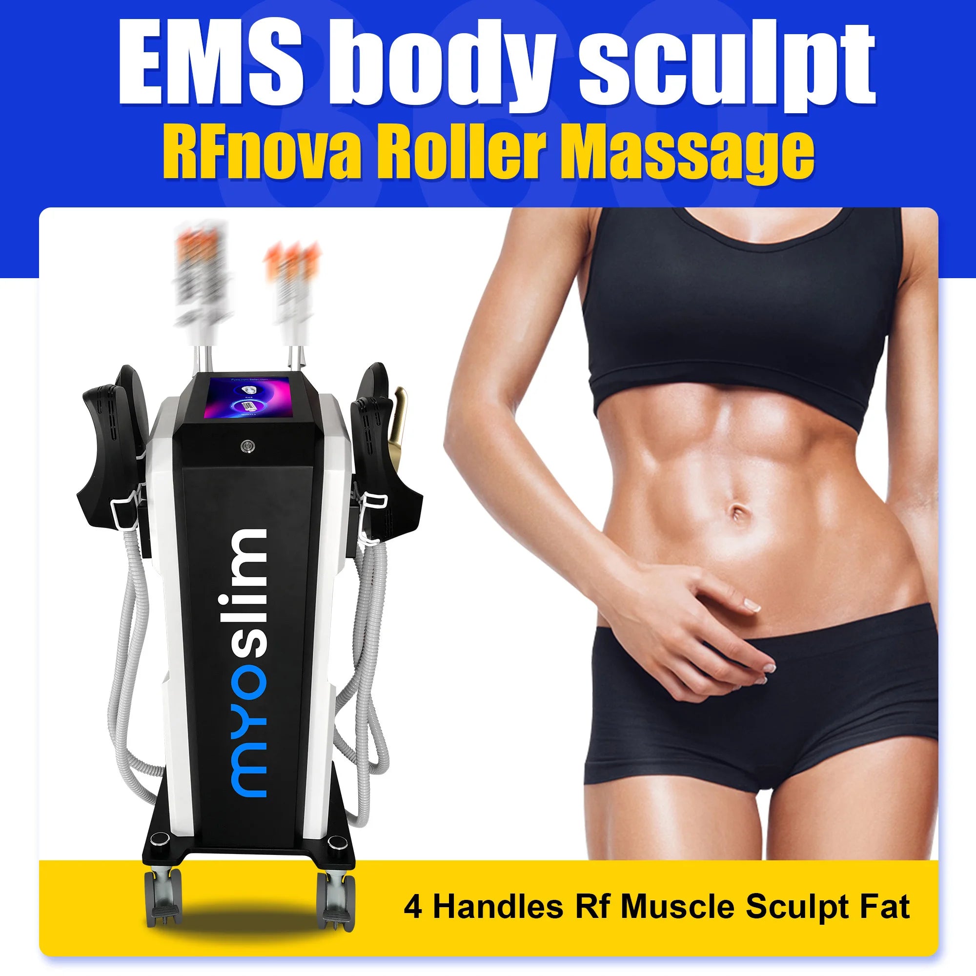 EMS RF Body Sculpting Machine - 4 Handle Professional Fat Burner Relaxation Treatment Tidesmit