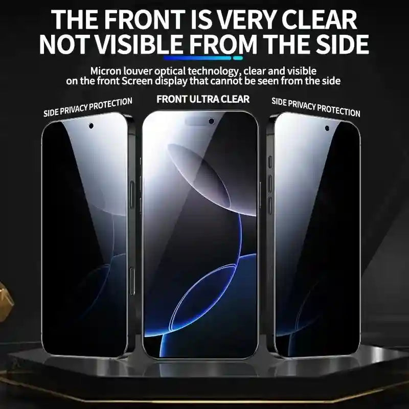 Privacy Screen Protector for iPhone 16 Pro, 3 Pack Anti-Peep Tempered Glass AE Tidesmit