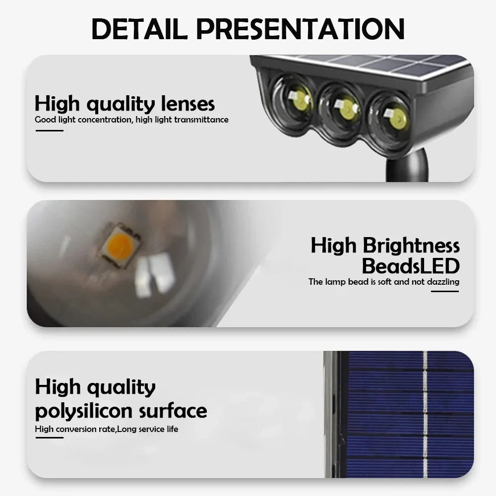 1-4pcs LED Solar Landscape Lights Outdoor IP65 Waterproof Solar Light Solar Garden Spotlight for Yard Lawn Walkway Courtyard