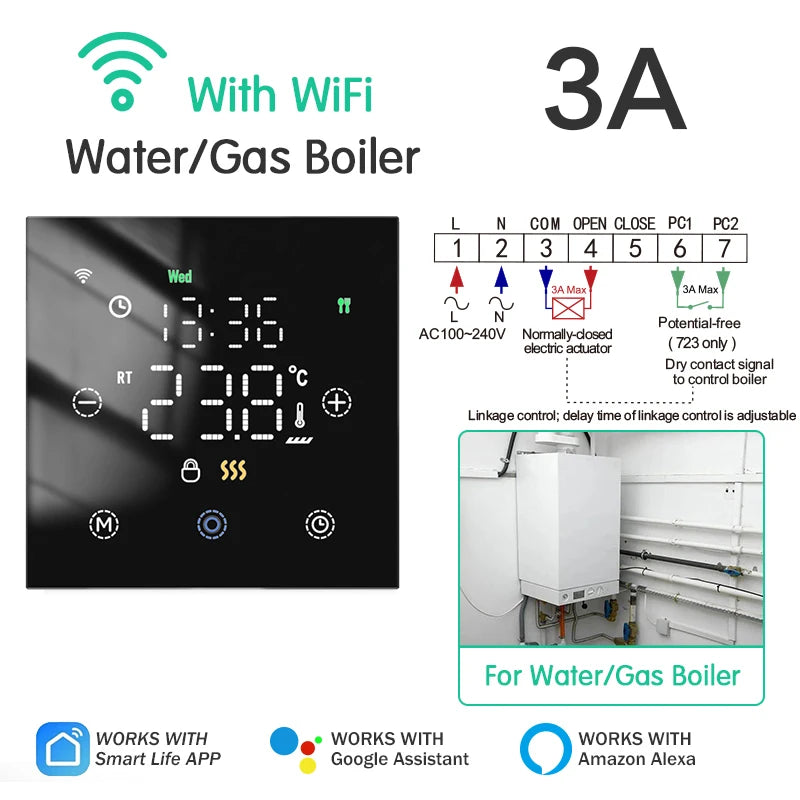 Smart Thermostat Tuya WiFi for Water/Electric Floor Heating Gas Boiler Remote Temperature Controller Alexa Google Yandex Voice