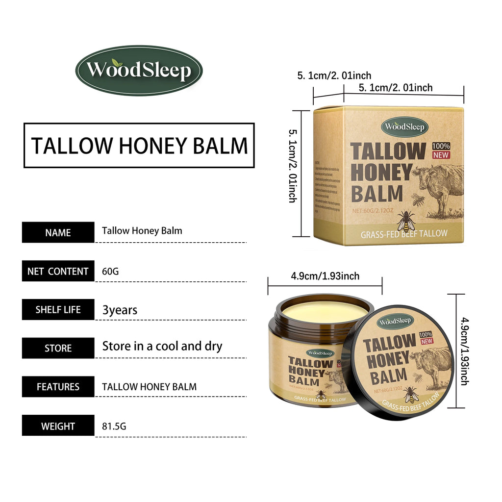 WOODSLEEP Tallow Honey Balm Powerful Moisturizing Keep Skin Moist Smooth Relieve Dryness Easy To Absorb