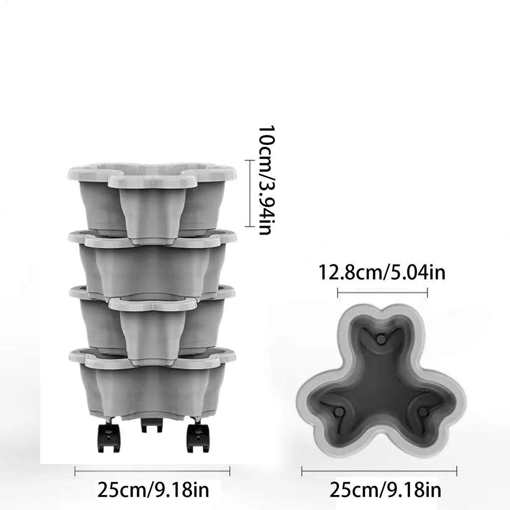 4/5 Tiers Flowerpot Vertical Tower, Stackable Flowerpot Multi-Layer Plastic Flower Pot for Garden Strawberry Tarts Potato Tarts