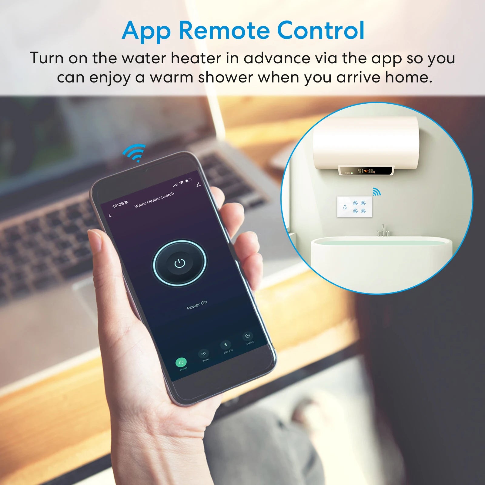 RiooCubee Tuya Smart Life 20A Boiler Water Heater Touch Panel Switch Countdown Remote Control Timer Google Assistant Alexa