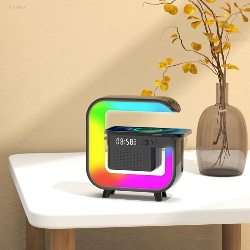 Wireless Charger Station with RGB Light and Portable Bluetooth Speaker Tidesmit