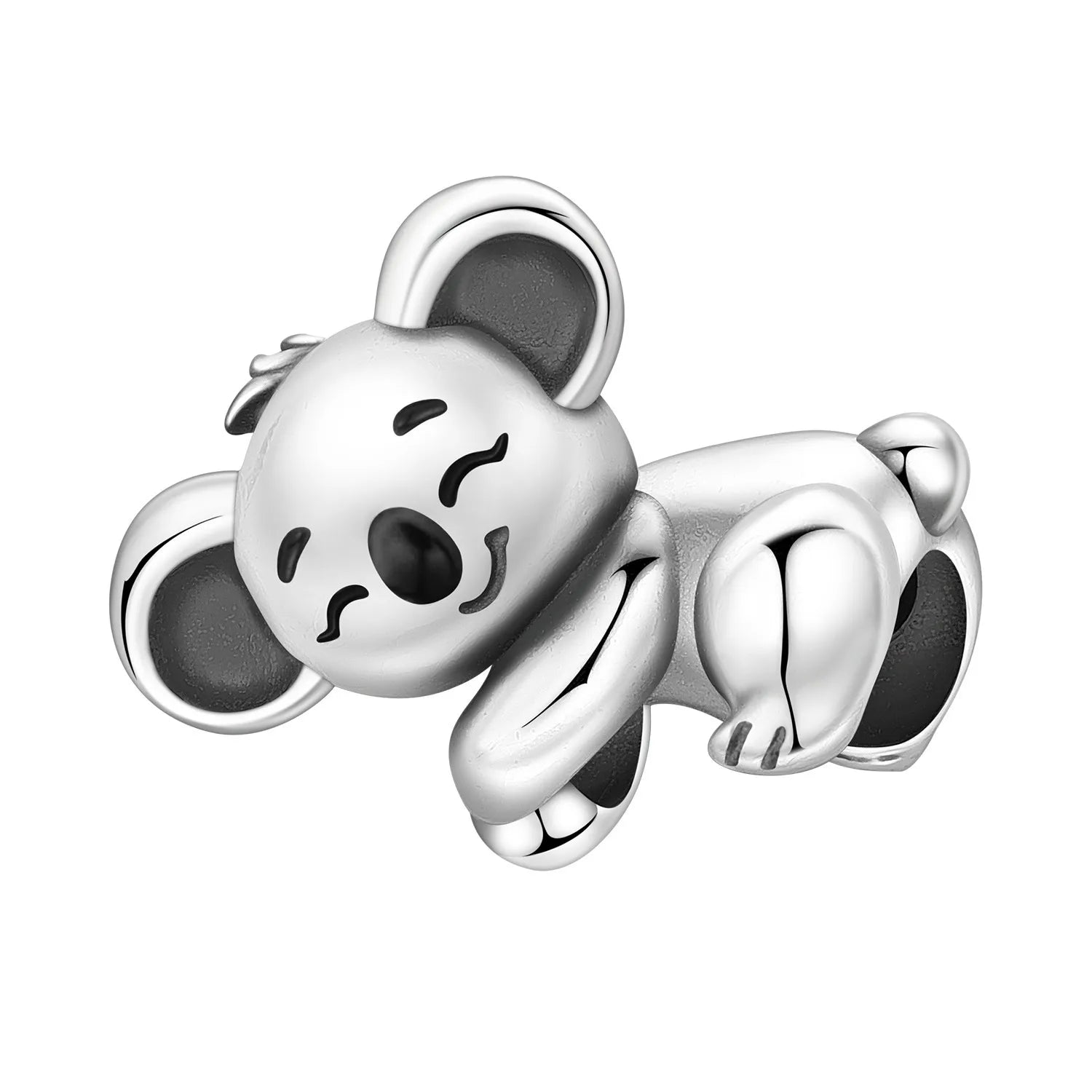 Cute 925 sterling silver koala animal charm for charm bracelets. Perfect gift for animal lovers and DIY jewelry.