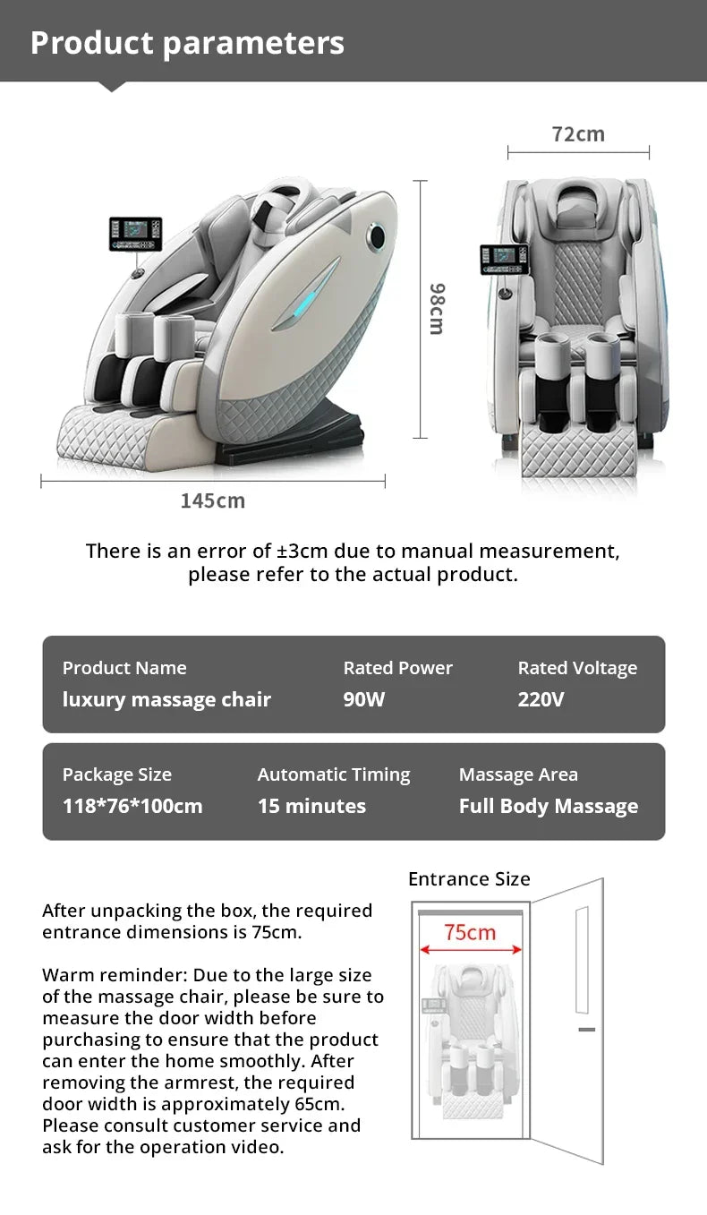 Tidesmit Zero Gravity Massage Chair with Heat Therapy - Full Body Relief Massage Chairs Tidesmit