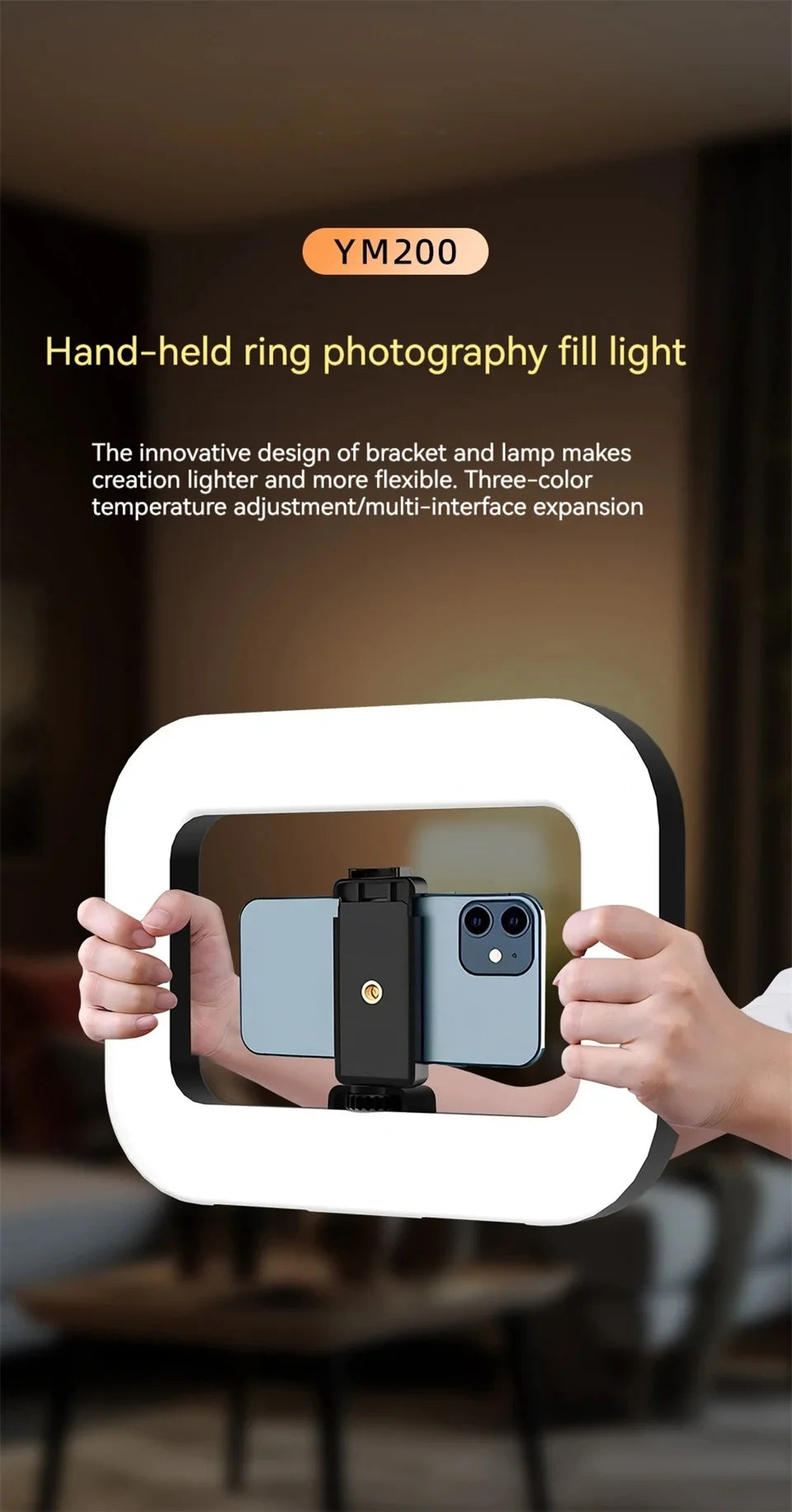 Handheld Ring Light for Phone - Portable LED Vlog Lighting Tidesmit