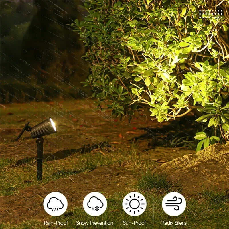 Solar 9 LED Ground Lights Outdoor, IP65 Waterproof Brightness Adjustable Spot Light for Garden Backyard Driveway Patio Decor
