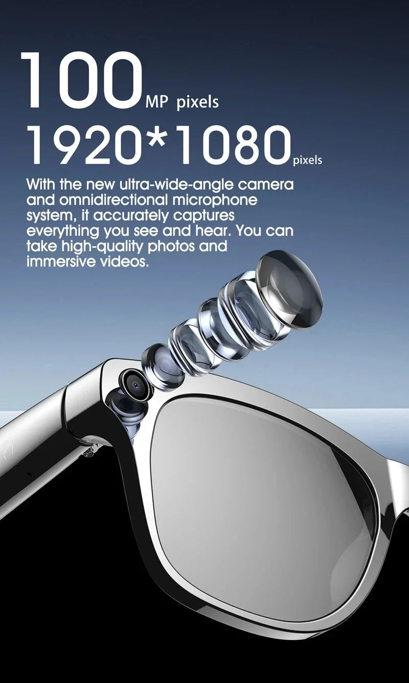 Tidesmit Smart Glasses with AI GPT Camera, Bluetooth Audio & Translator Tidesmit