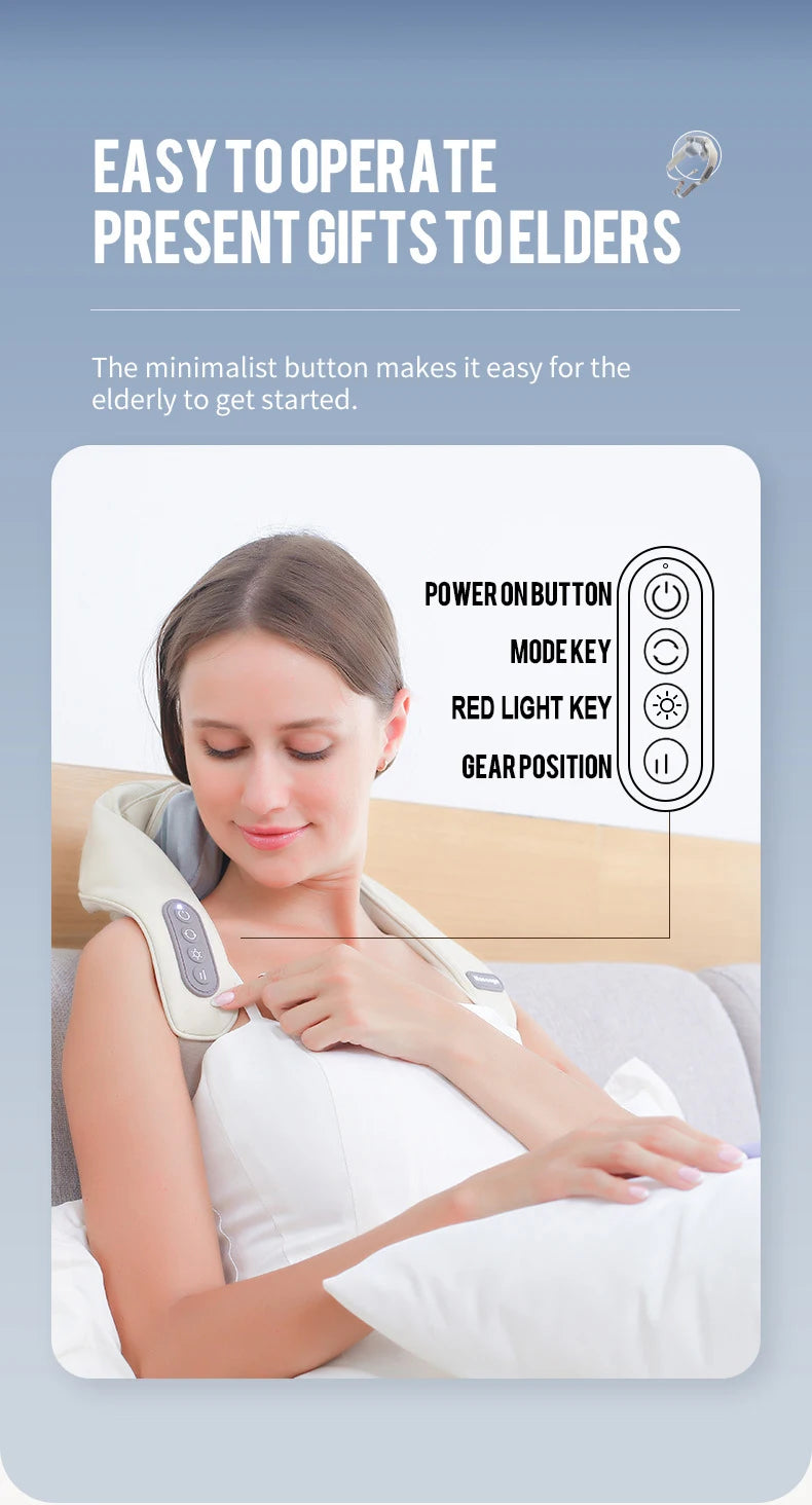 Wireless Neck and Back Massager | Deep Tissue Relaxation Therapy Relaxation Treatment Tidesmit