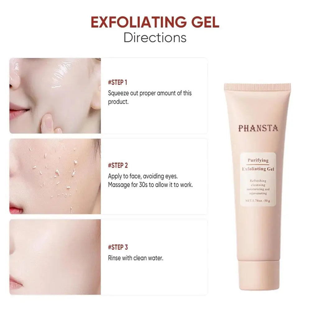Exfoliating Facial Gel Pink - Deep Pore Cleanser & Moisturizing Treatment Scrubs Treatments Tidesmit