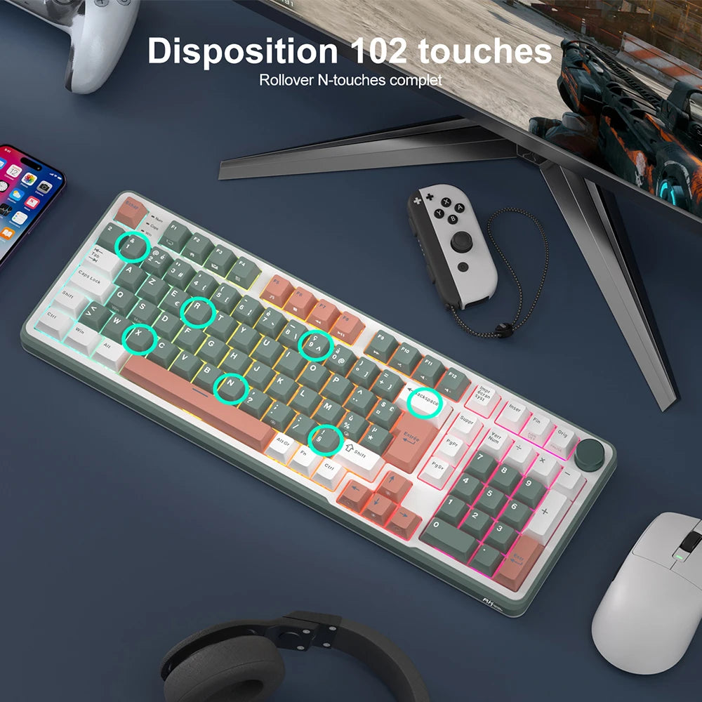 RK ROYAL KLUDGE RK C98 Magnetic Keyboard 0.01mm Rapid Trigg 8K SOCD/Rs 0.125ms PBT RGB Wired Mechanical Esports Gaming Keyboard